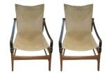 Pair of Suede Safari Lounge Chairs