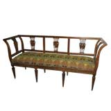 Neoclassical Style Settee on elegantly tapered legs