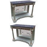 A pair painted neoclassical style consoles