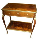 Beautifully Inlaid Louis XVI-style side table w. central drawer