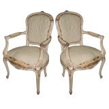 A Pair Louis XV Style Armchairs/Fauteils