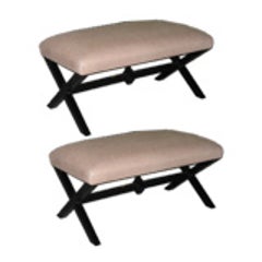 Pair Ebonized Custom Long Benches 9