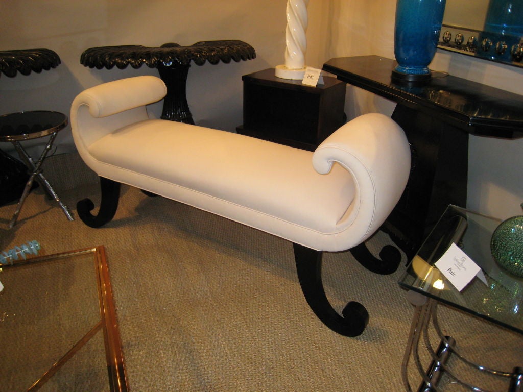 American Ebonized Custom Sleigh Bench