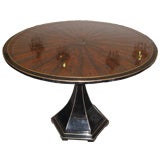 Neoclassic Style Rosewood brass-banded table on pedestal base