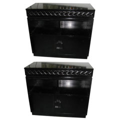 A Pair of Mid Century  Ebonized Cabinets