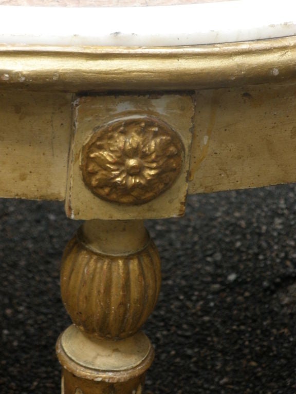 Neoclassical Style Painted Coffee Table W. Specimen Marble Top