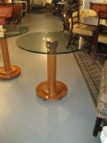 Unusual Pair of circular Glass-top Tables
