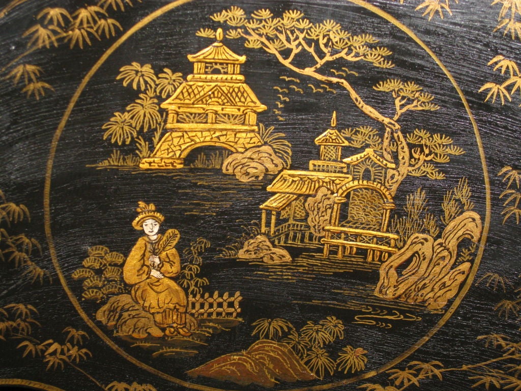 Pair Chinoiserie Caned Chairs