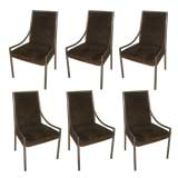 Set 6 Hollywood Regency High-back Chairs