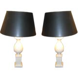 A whimsical pair of pineapple lamps