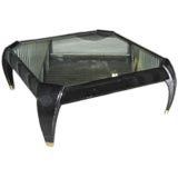 Ebonized Mirrored-Top Coffee Table