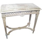 Louis XVI-Style, White-Washed Marble-top Console