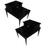 A Pair Ebonized Midcentury night stands/end tables