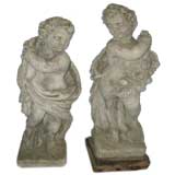 A Pair  Garden Stone Putti