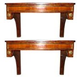A Stunning Pair Rosewood Consoles in the Neoclassic Mannner