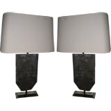 Pair of Modern Slate Lamps