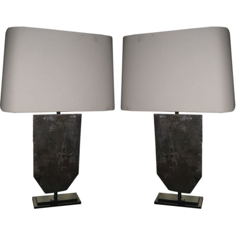 Pair of Modern Slate Lamps