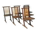 Set of Six George Nakashima Conoid Dining Chairs