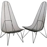 Pair of Sol Bloom Wire Scoop Chairs Pair of Sol Bloom Wire Scoop Chairs