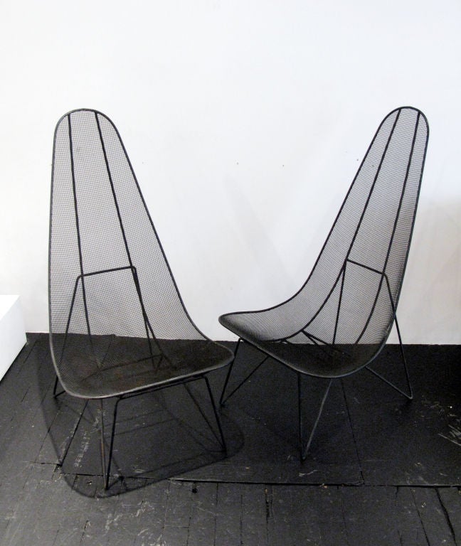 Pair of Sol Bloom Wire Scoop Chairs