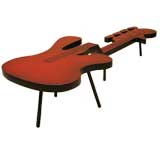 Vintage Guitar-Shaped Coffee Table