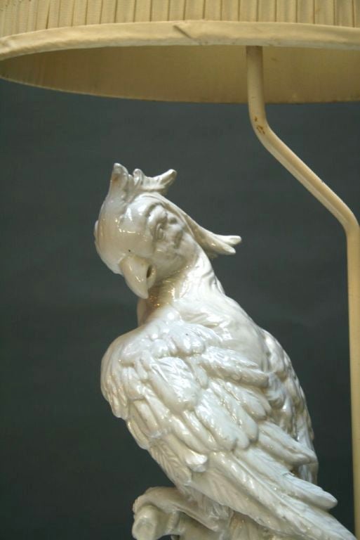 Italian Porcelain Cockatoo Lamp 1