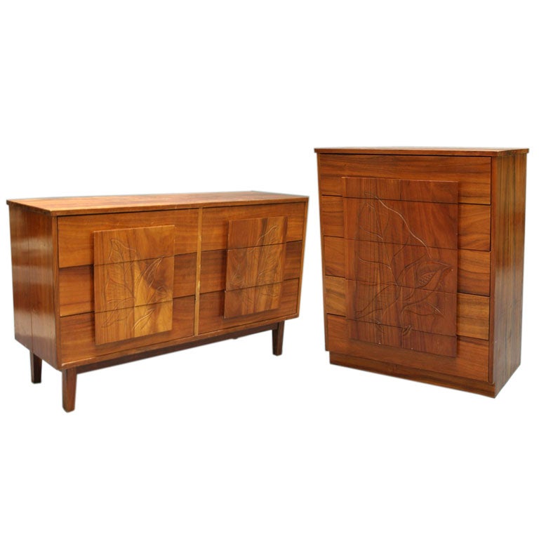 Beautiful Solid Koa Wood Hawaiian Dresser Set