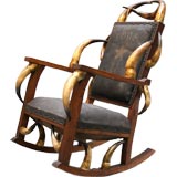 Folk Art, Cow Horn, Rocking Chair (from Texas)