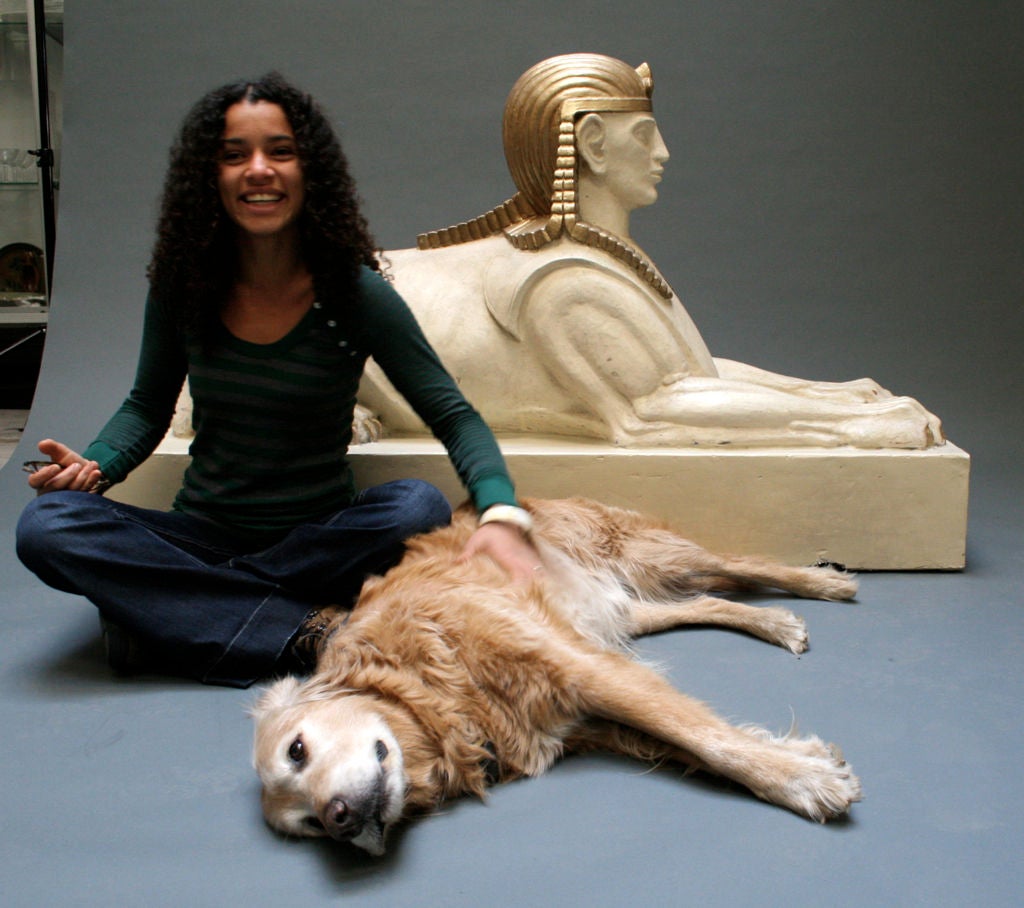 Pair of Large 1920's Sphinx Statues 1