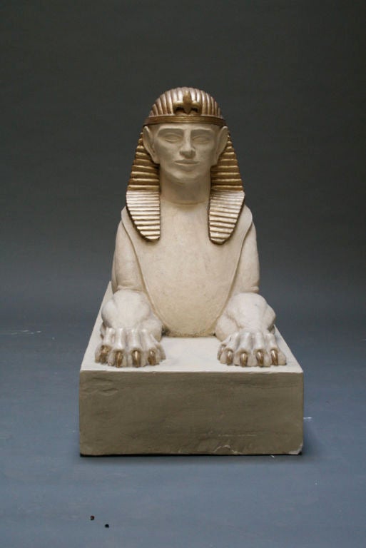 20th Century Pair of Large 1920's Sphinx Statues