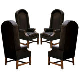 Vintage Four Neo-Medieval Highback Chairs
