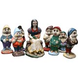 Vintage Cement Garden Ornaments "Snow White and the Seven Dwarves"