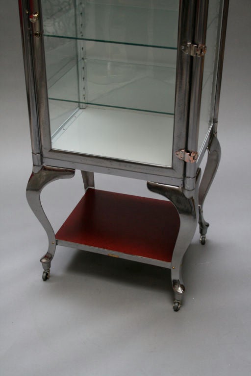 Polished QUEEN ANN STYLE MEDICAL VITRINE