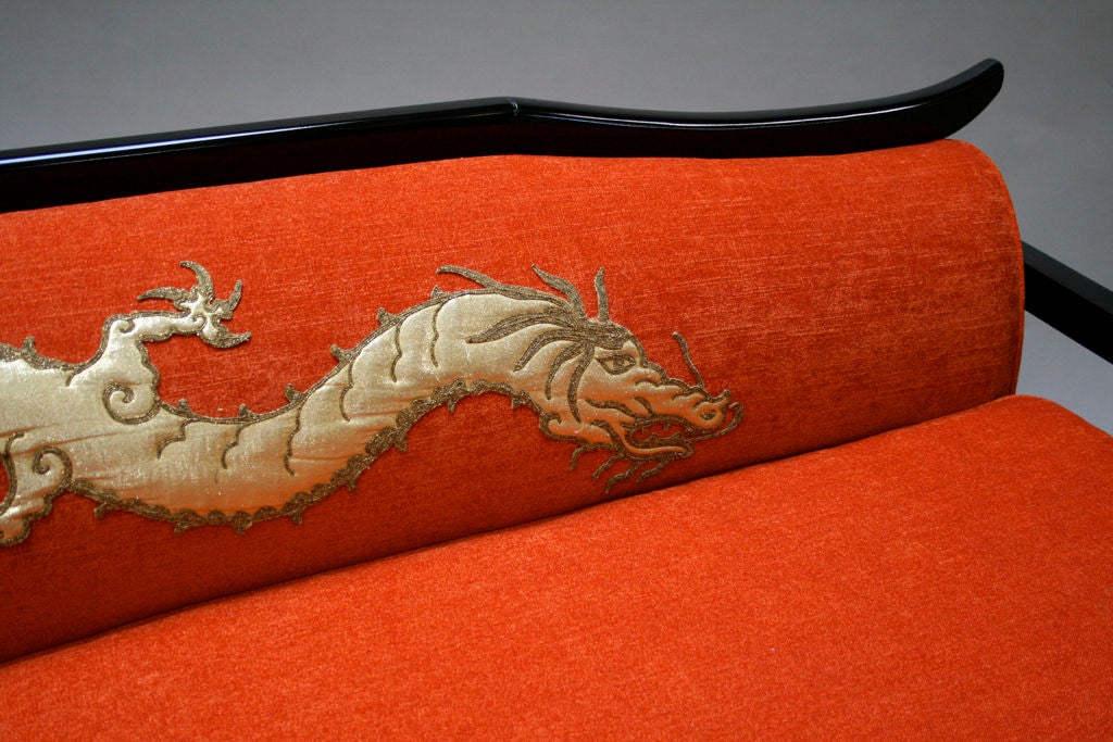 American Fine Chinoiserie Dragon Sofa