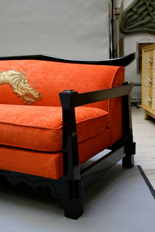 Fabric Fine Chinoiserie Dragon Sofa