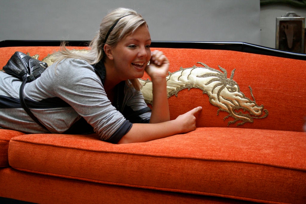 Fine Chinoiserie Dragon Sofa 1
