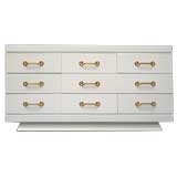 Decorative White Lacquered Nine Drawer Dresser Vintage Decorative White Lacquered Nine Drawer Dresser