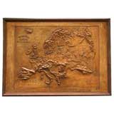1907 Papier Mache' Relief Map of Europe