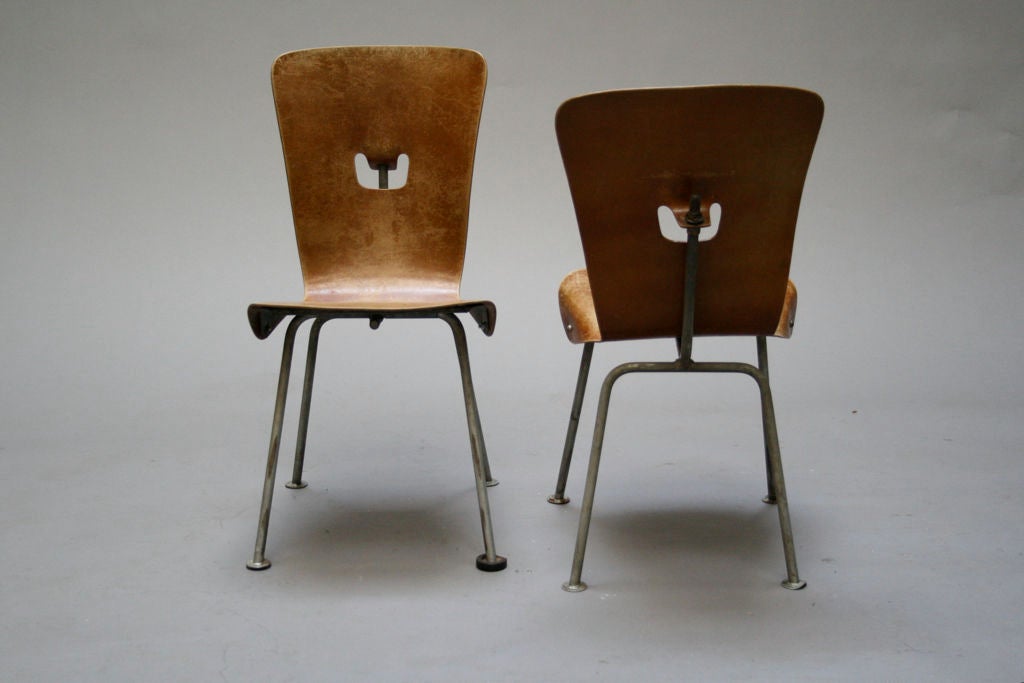 Set of Four Bent Phenolic Child's Chairs 1