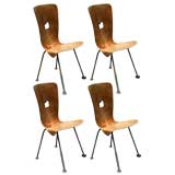 Set of Four Bent Phenolic Child's Chairs