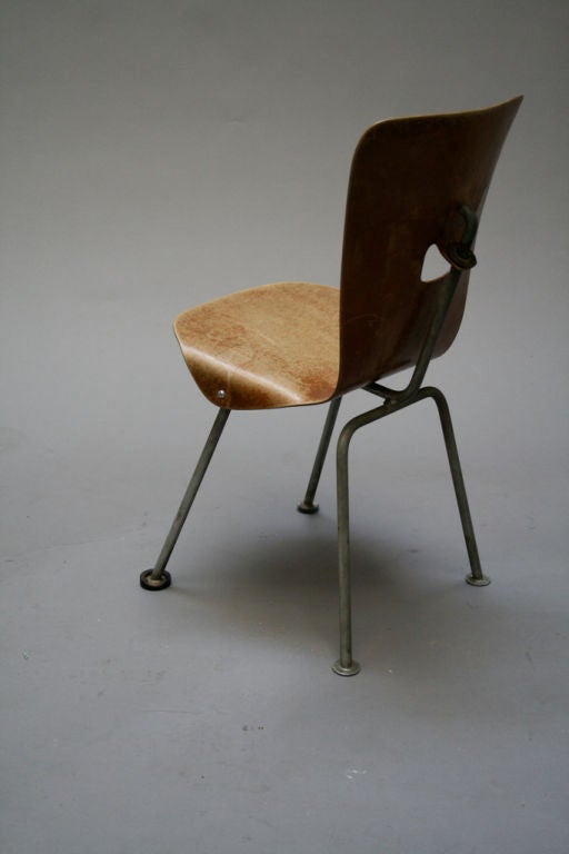 Mid-20th Century Set of Four Bent Phenolic Child's Chairs