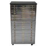 Used Polished Steel Watchmaker's Cabinet