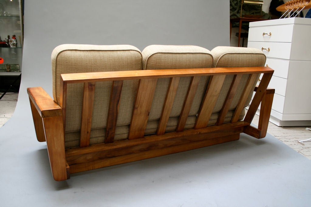 Mid-20th Century Solid Koa Wood Sofa from Hawaiian Islands