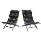 Pair of Super Quality Lounge Chairs by N.Y. Designer John Vessey