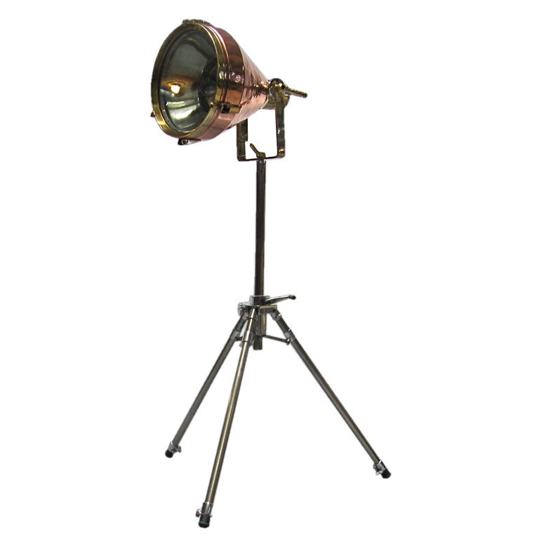 Nautical Spotlight Mounted on Tripod