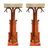 Pair of Grand Wrought Iron Art Deco Pedestals