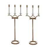 Fabulous Pair of Art Deco Electrified Floor Candelabras