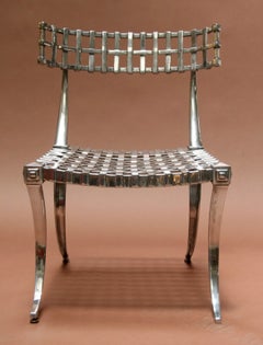 Pair of Cast Aluminum "Klismos" Chairs By Trimline