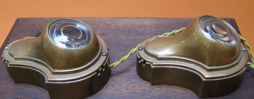 American Pair of Pre-Art Deco, Bronze Railroad Sconces
