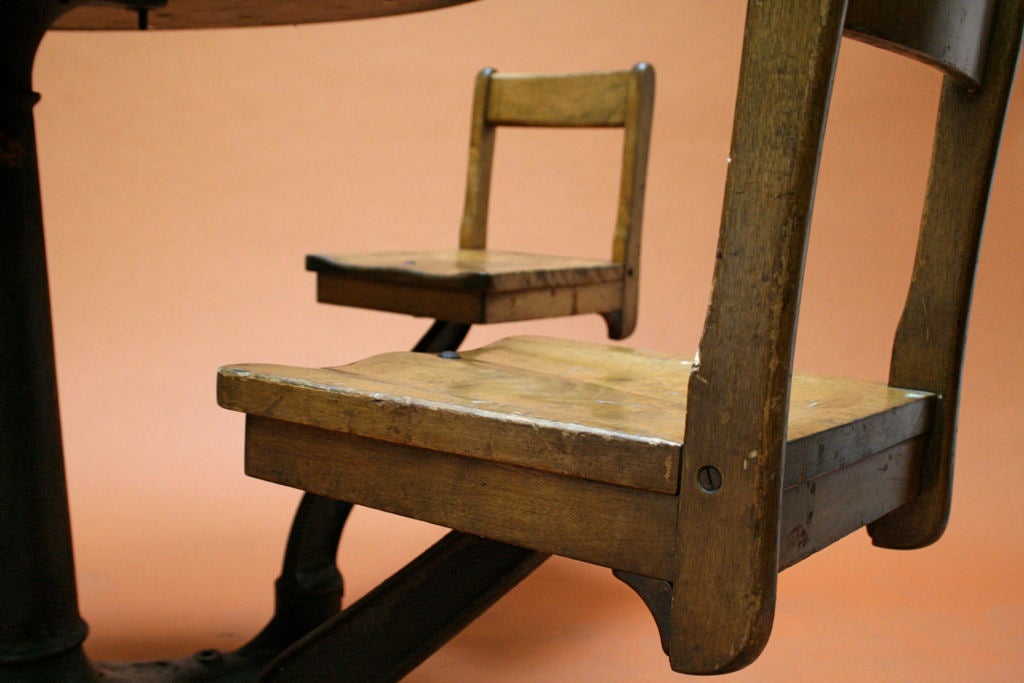 table with chairs built in